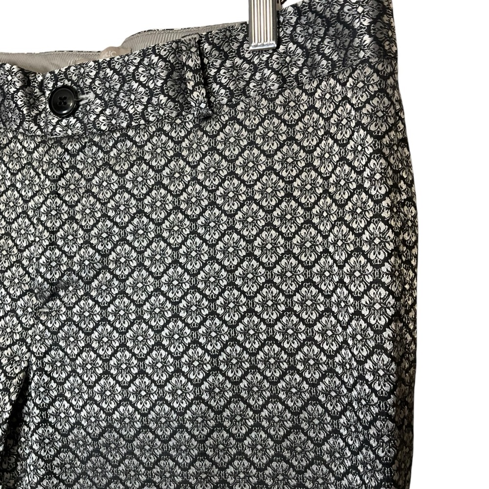 BANANA REPUBLIC sz 6 Camden Pant Allover Jaquard Print Silver Gray - Picture 5 of 8